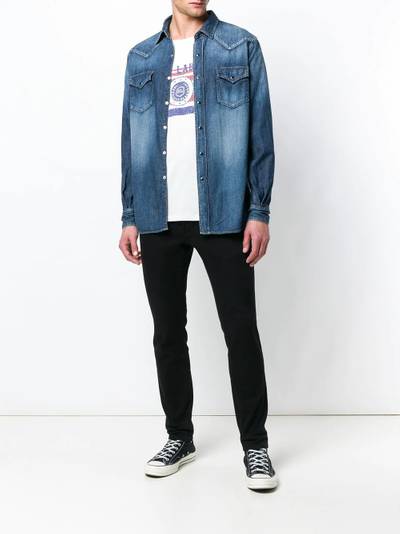 SAINT LAURENT faded Western denim shirt outlook