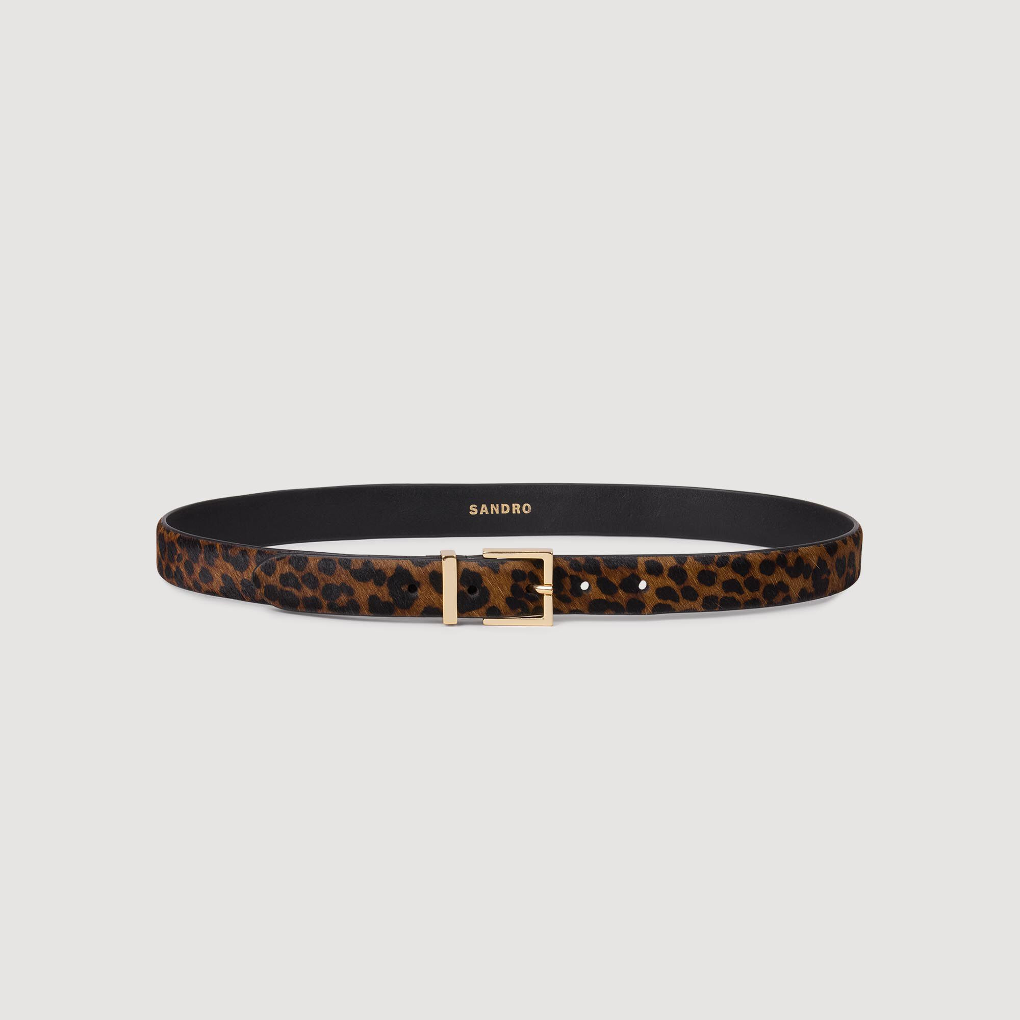 PONY EFFECT LEATHER BELT - 3