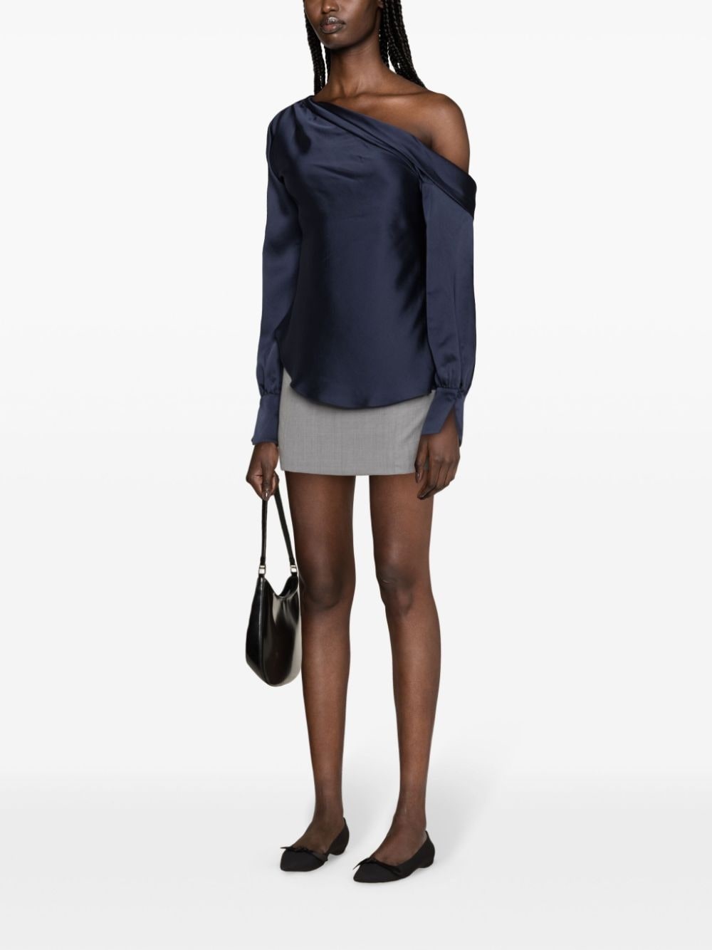 Alice asymmetric draped-shoulder blouse - 3