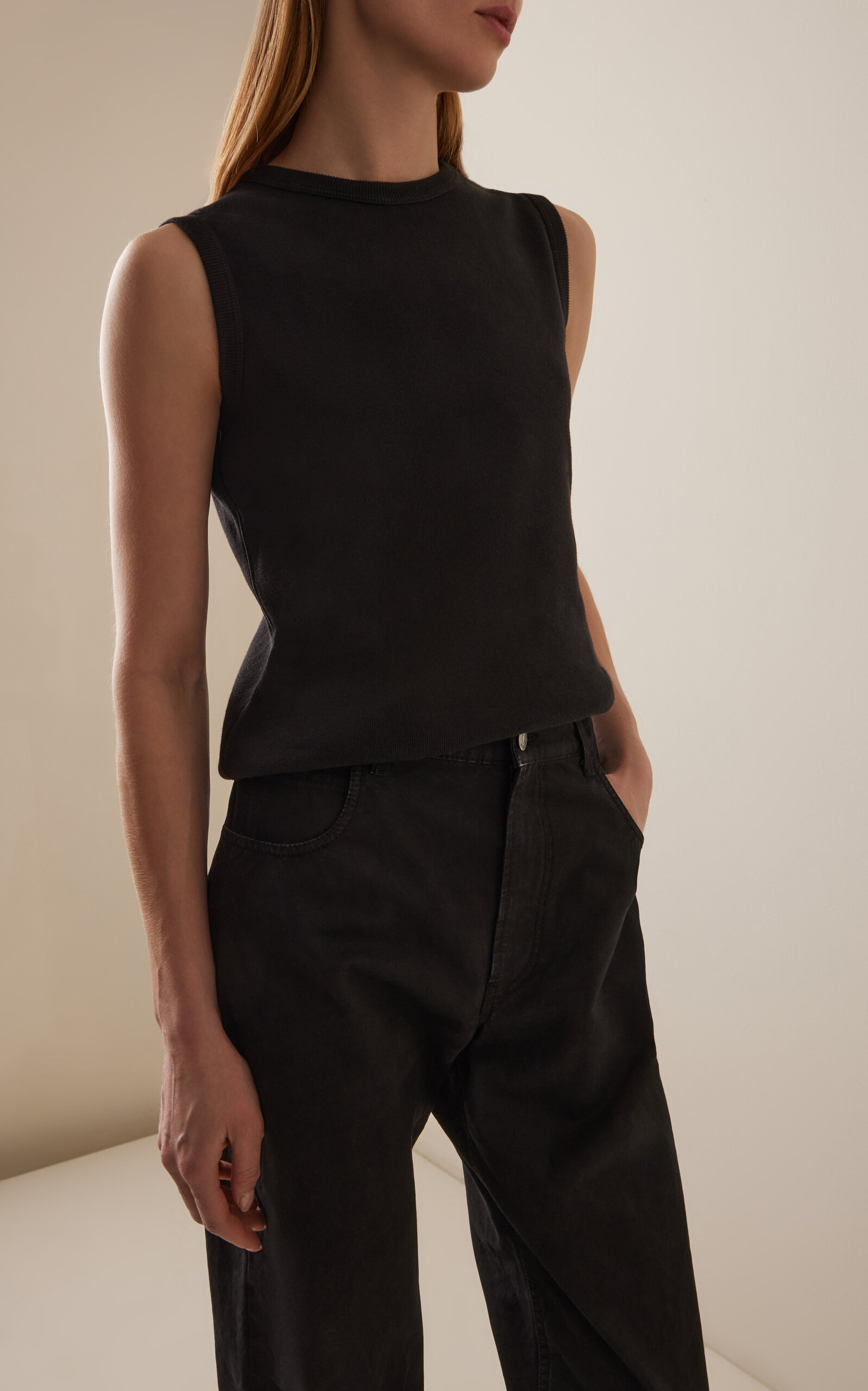 Wody Sleeveless Cotton Tee black - 2