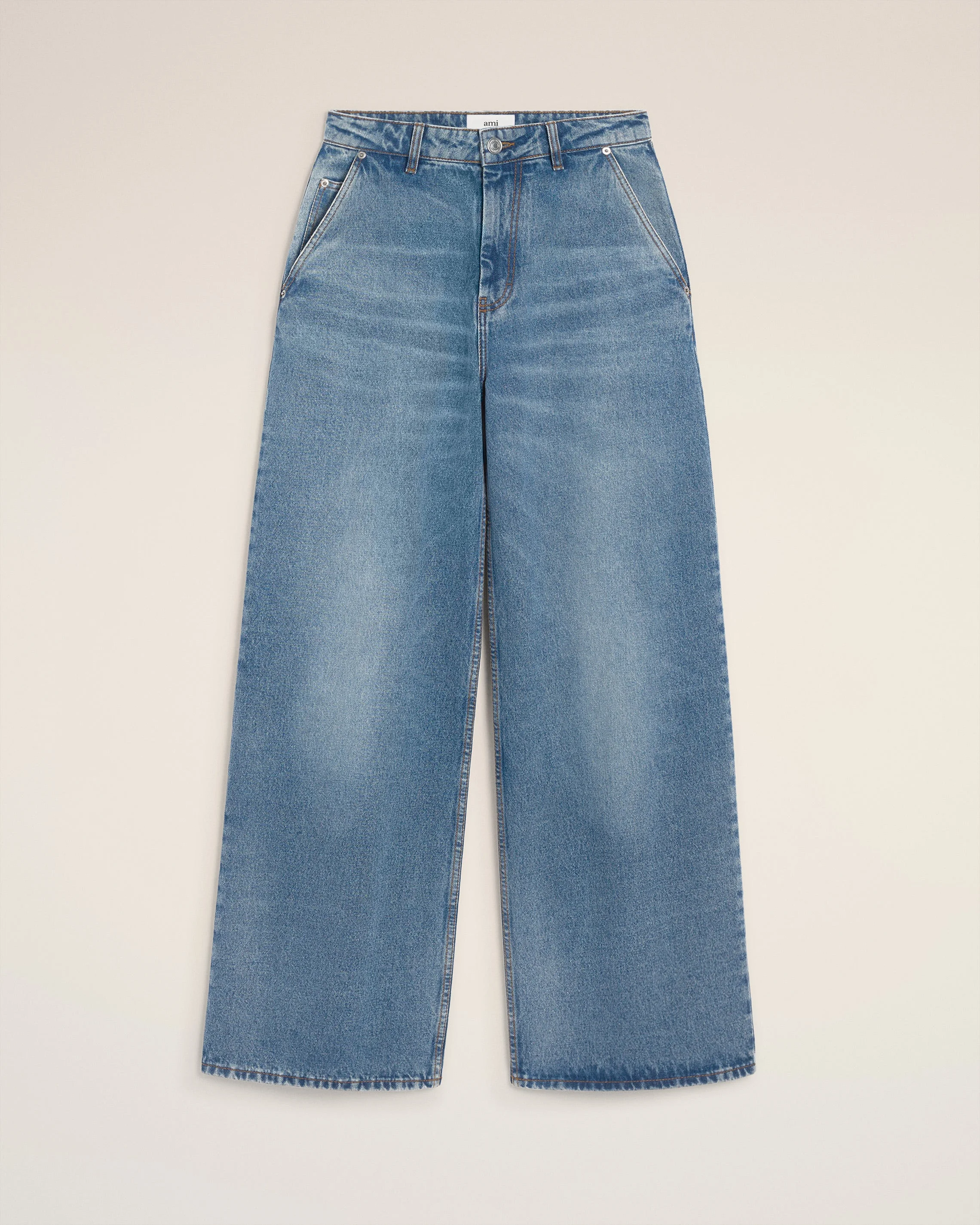 BLUE COTTON SUPER WIDE FIT JEANS - 1