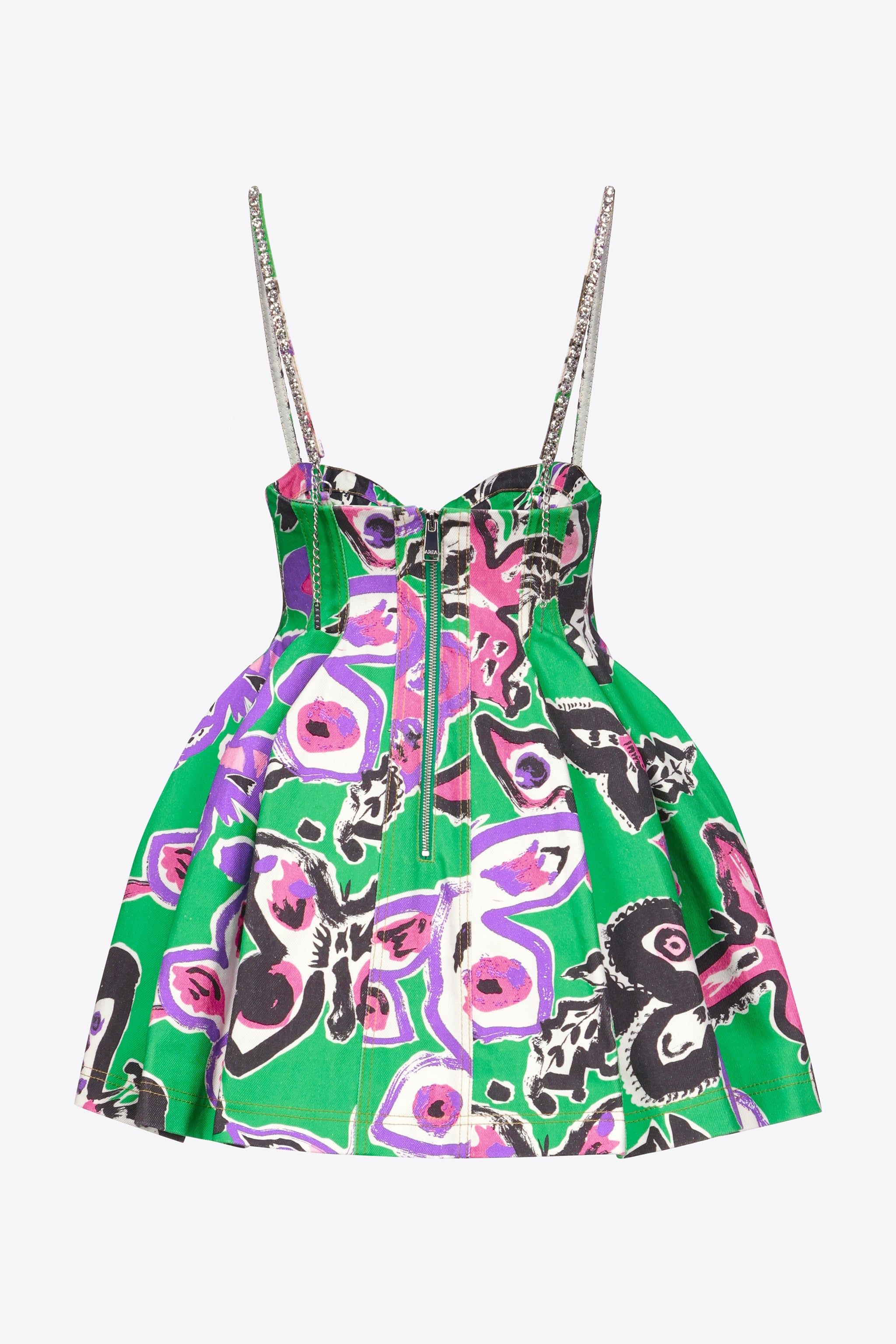 BUTTERFLY PRINTED GODET MINI DRESS - 2