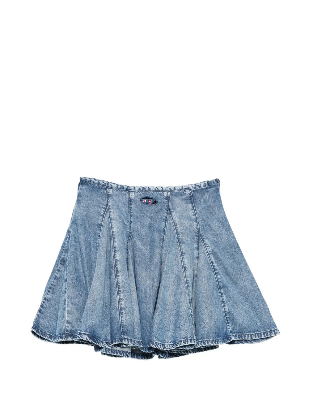 logo-patch pleated mini skirt - 1