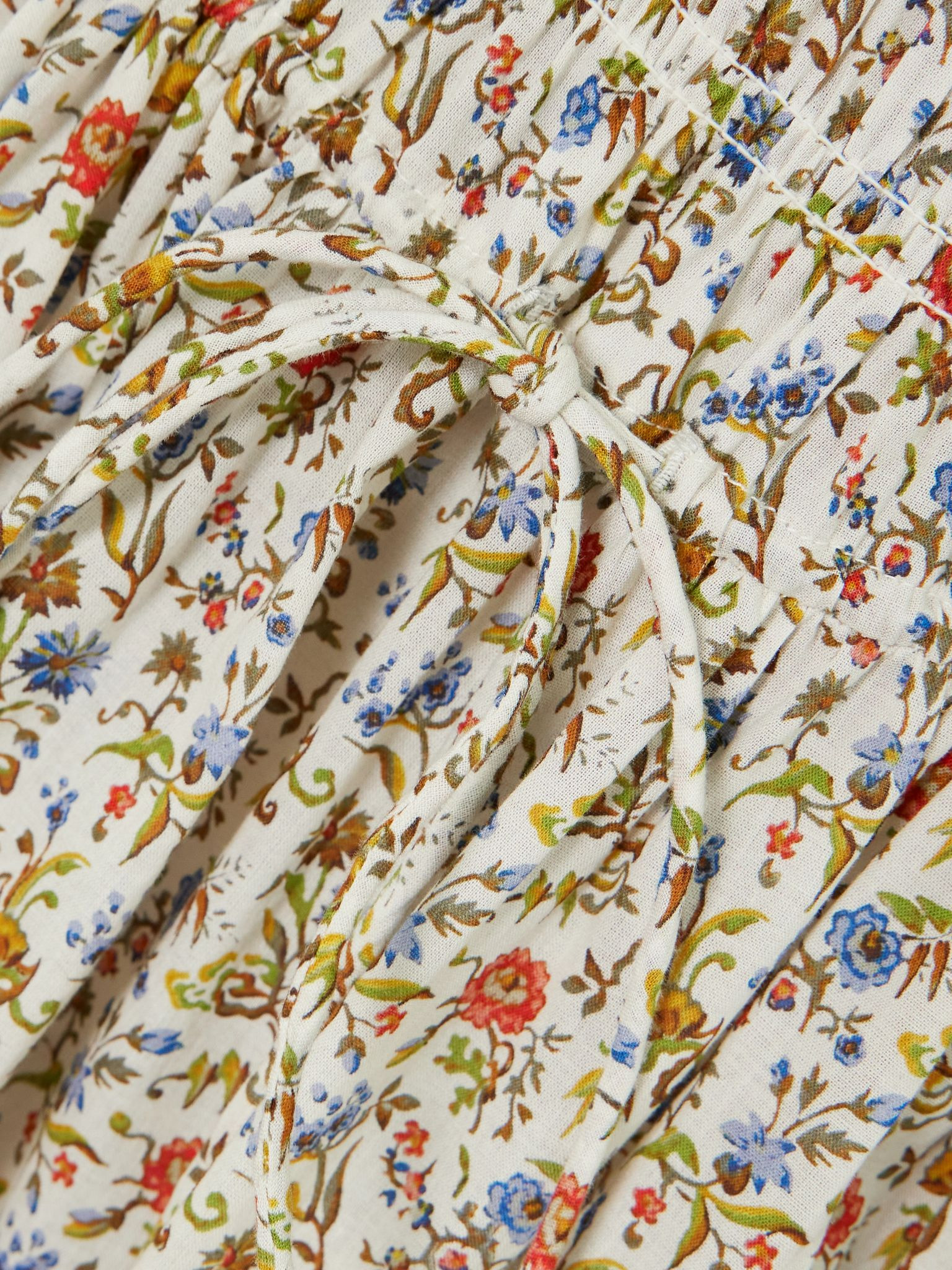 Emmaretta shirred floral-print cotton-voile midi dress Multi - 4