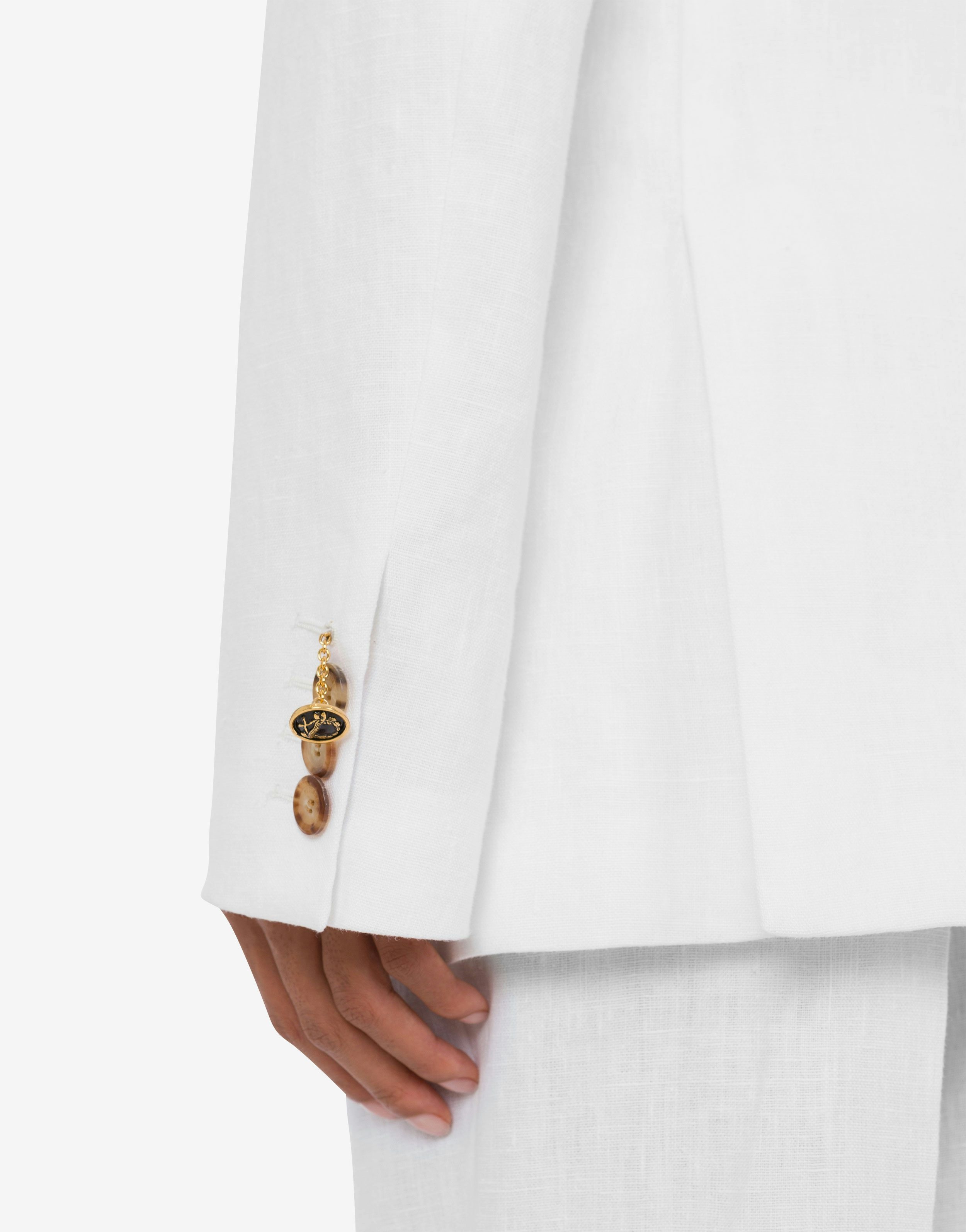 DOUBLE-BREASTED LINEN JACKET - 4