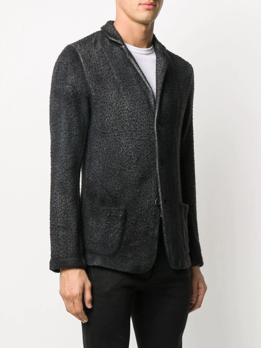 textured knitted blazer - 3