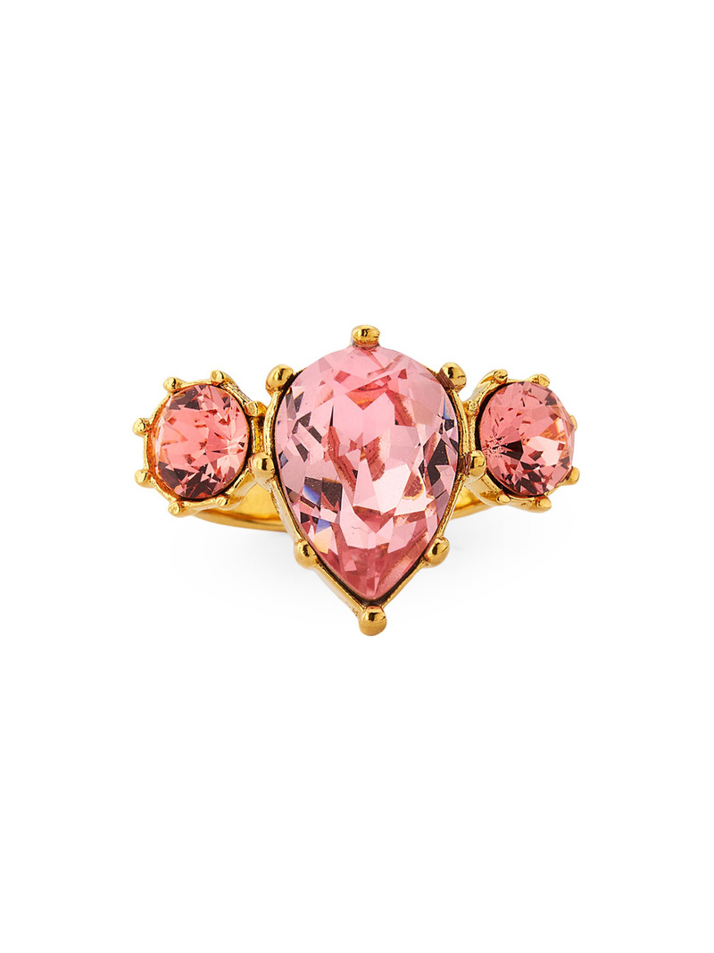 Women's Goldtone & Glass Crystal Ring - Rose 1