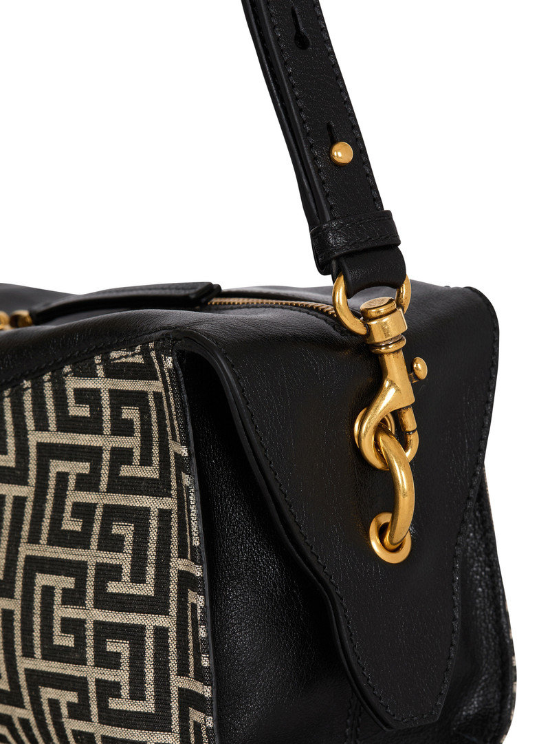 Pulse shoulder bag in monogram jacquard and calfskin 5