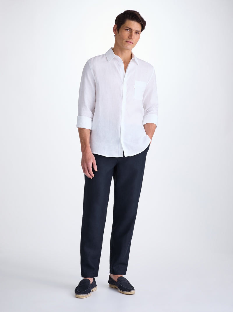 Men's Pants Sydney Linen Navy - 3