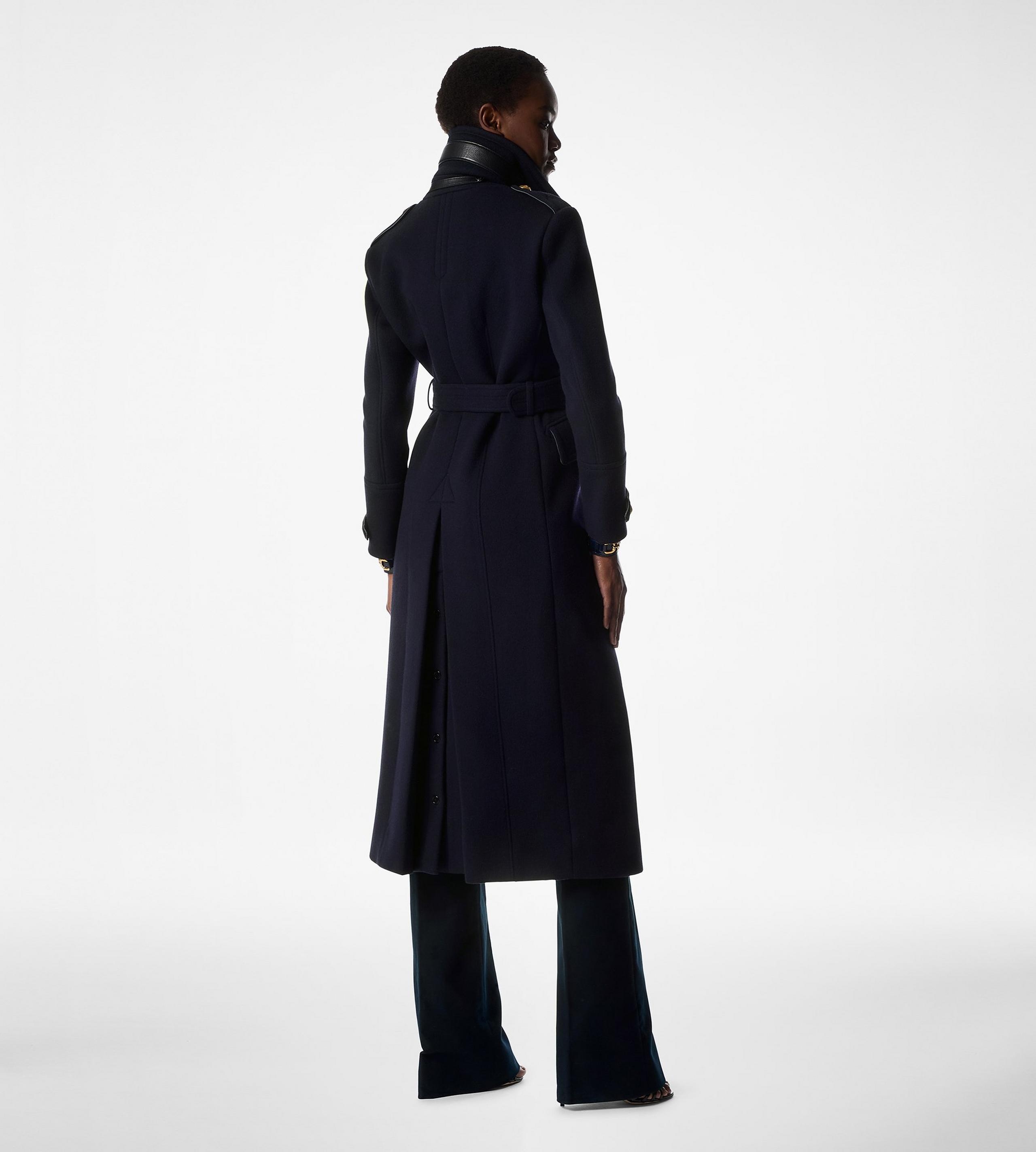 VIRGIN WOOL FELT MILITARY LONG COAT - 4