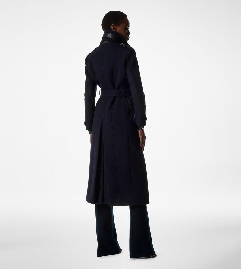 VIRGIN WOOL FELT MILITARY LONG COAT 4