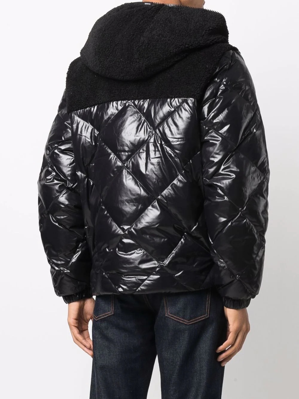 logo-patch quilted puffer jacket - 4