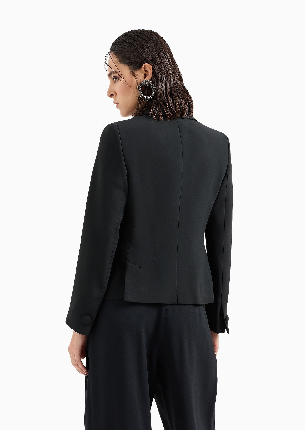 Cady crêpe jacket with lapels - 3