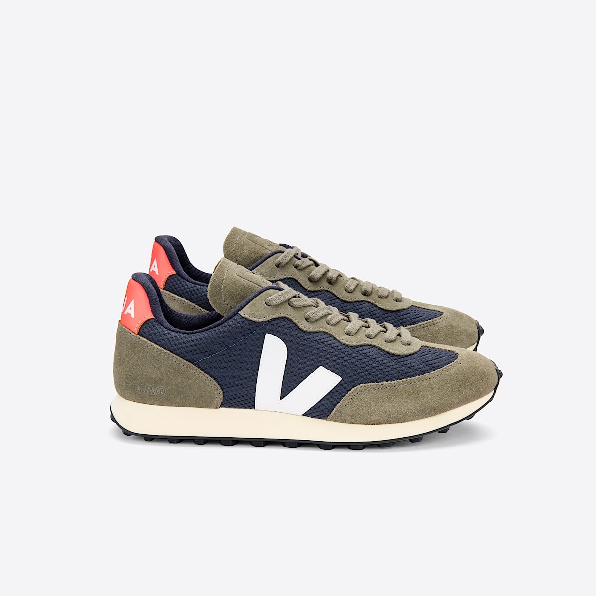 VEJA RIO BRANCO ALVEOMESH NAUTICO WHITE ORANGE FLUO | REVERSIBLE