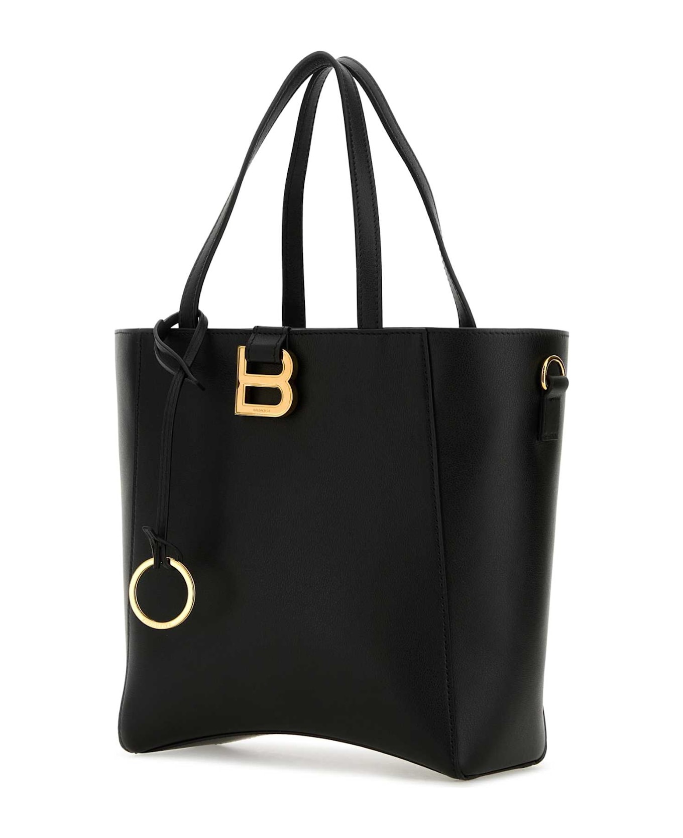 Black Leather Small Hourglass Handbag - 2