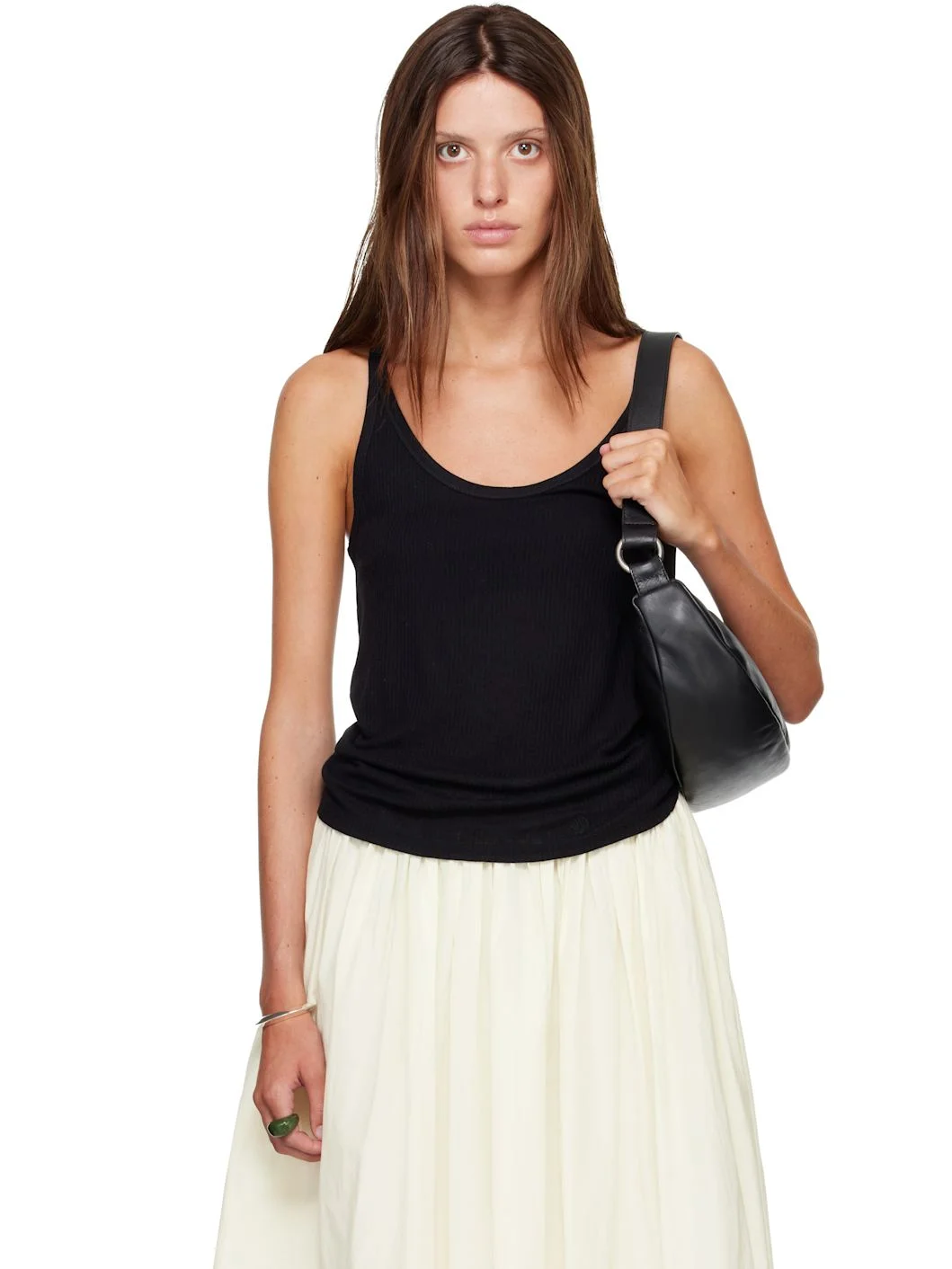Black RONI Rib Jersey Tank Top - 1