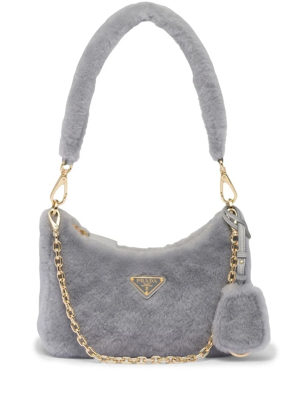 mini shearling shoulder bag - 1