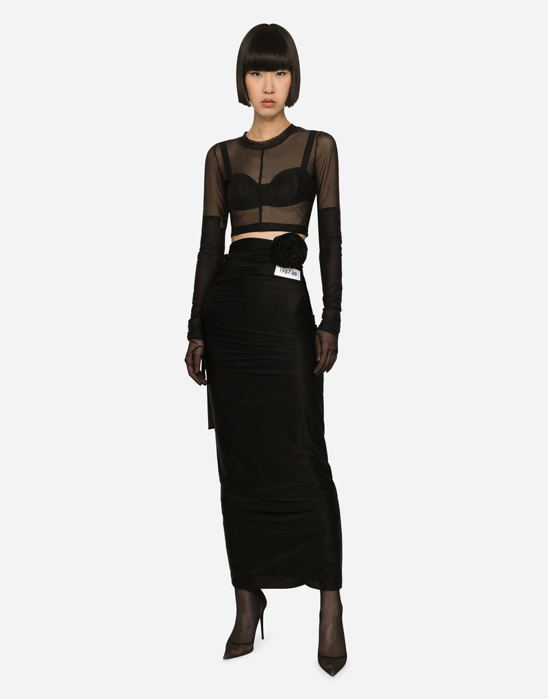 Dolce & Gabbana Long spandex jersey skirt with belt outlook