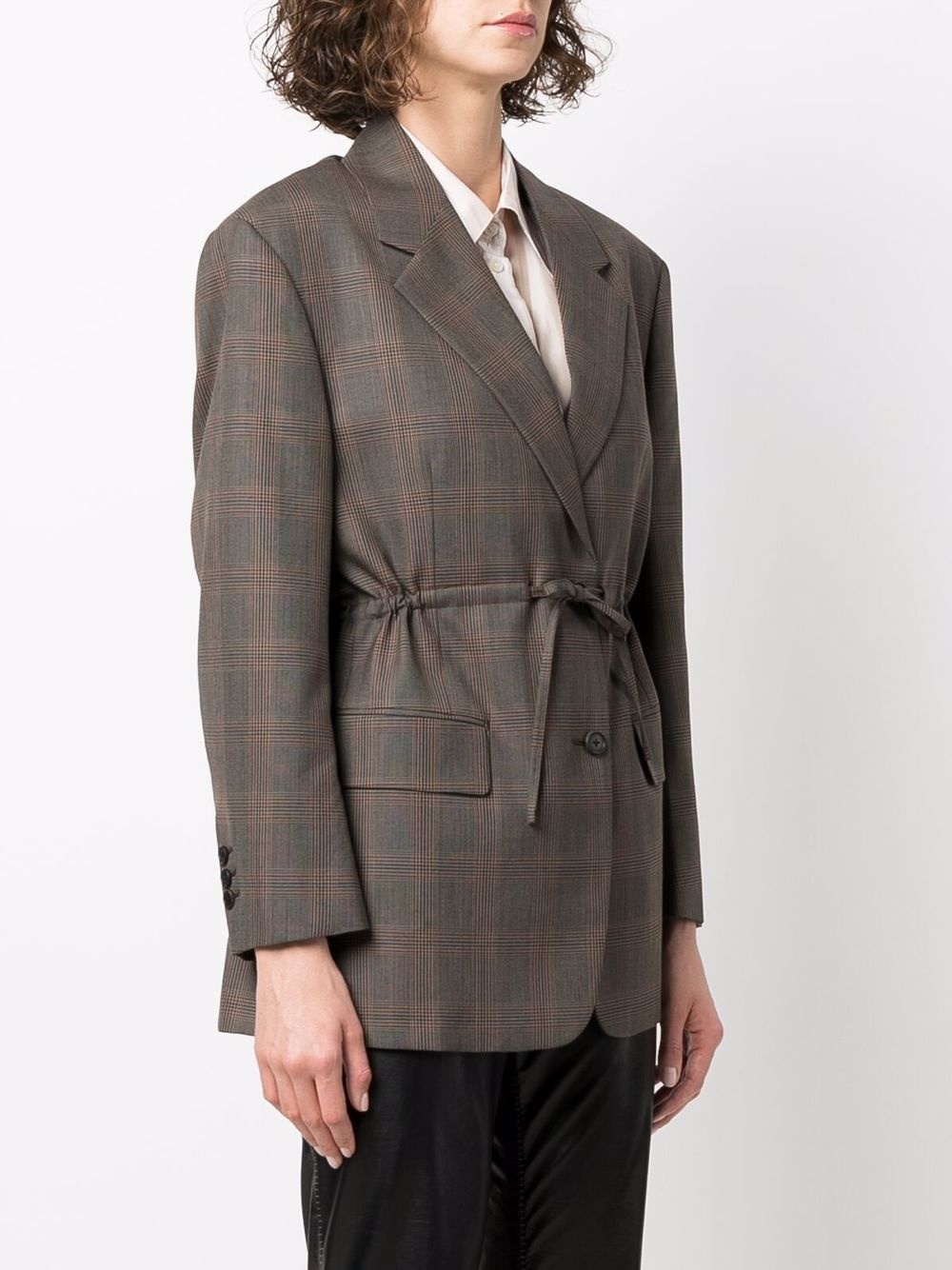 checked wool blazer - 3