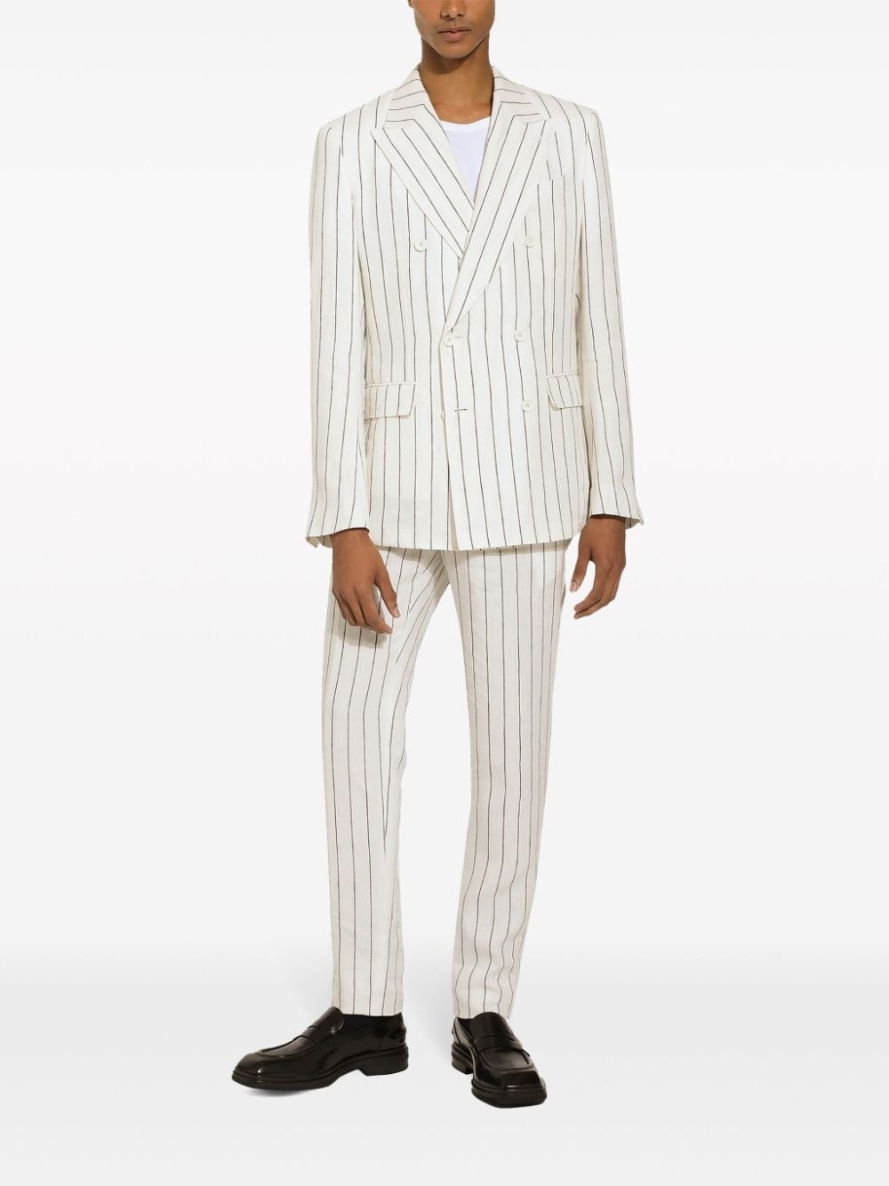 pinstriped linen trousers - 2