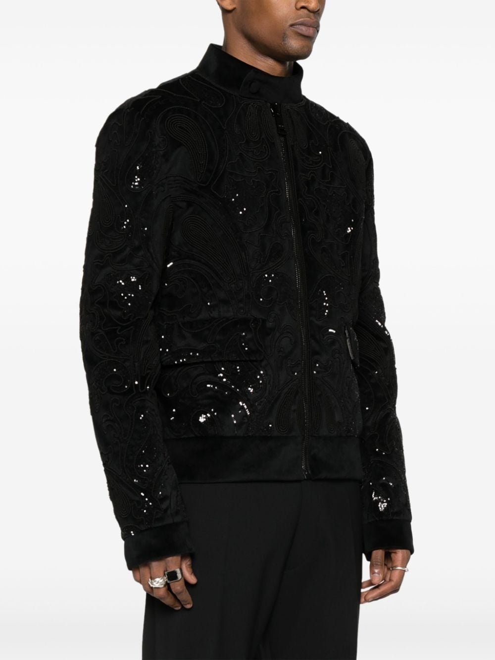 sequinned velour jacket - 3
