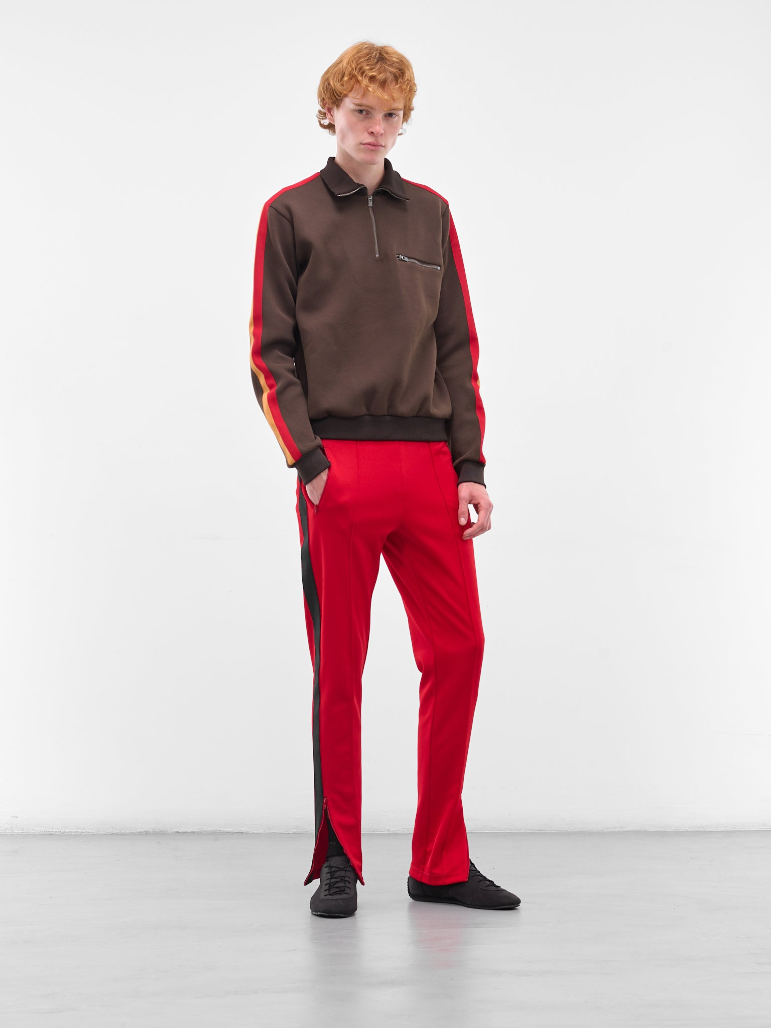 Striped Turtlneck Zip Sweater - 6