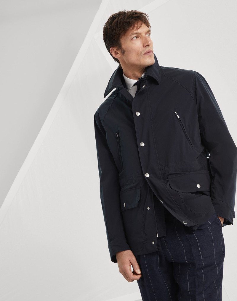 Water-resistant bonded cotton unlined convertible parka 1