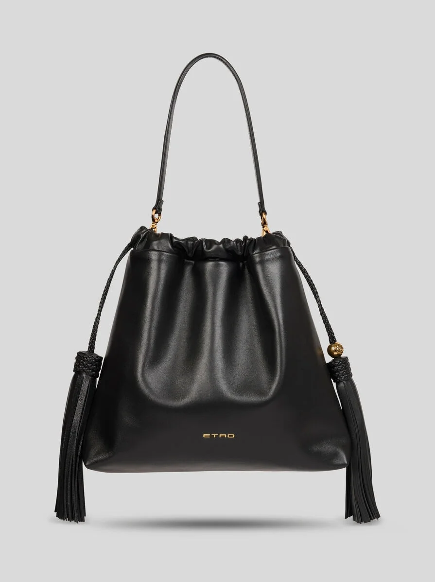 MEDIUM LEATHER KALISPERA BAG WITH TASSELS - 1