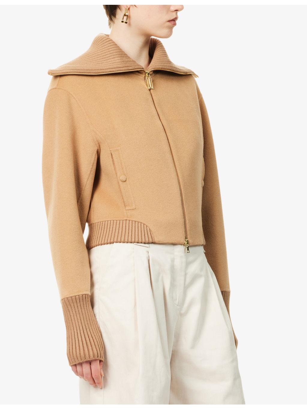 Slim-Fit High-Neck Wool-And-Cashmere Bomber Jacket - 3