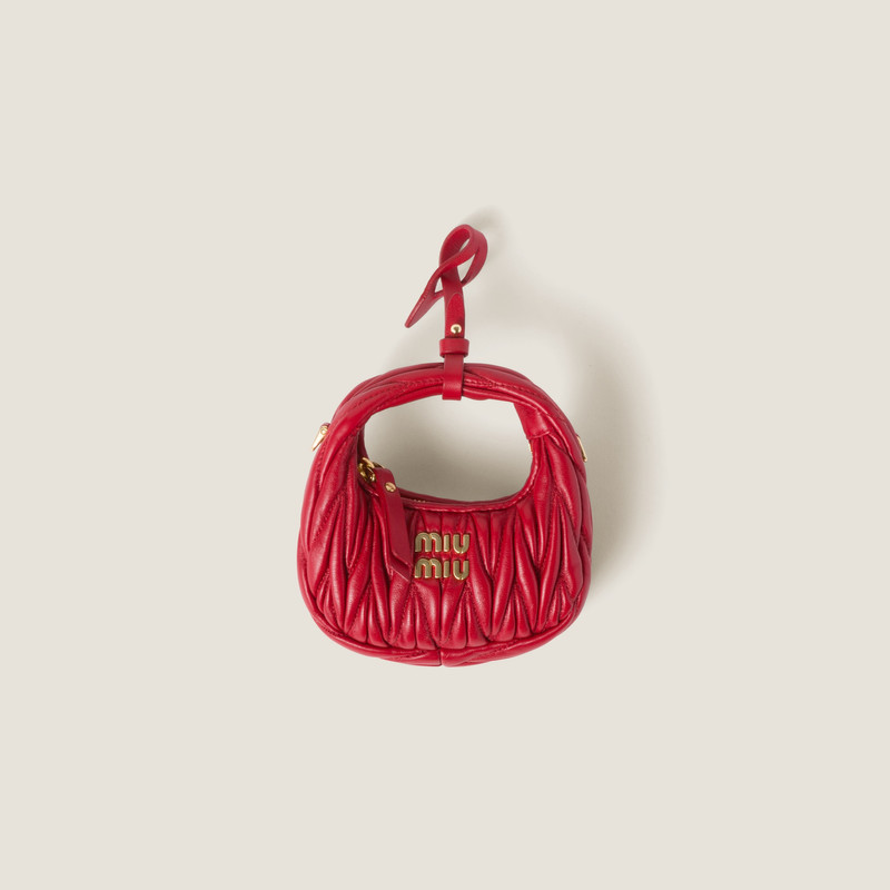 Wander matelassé nappa leather micro hobo bag 1