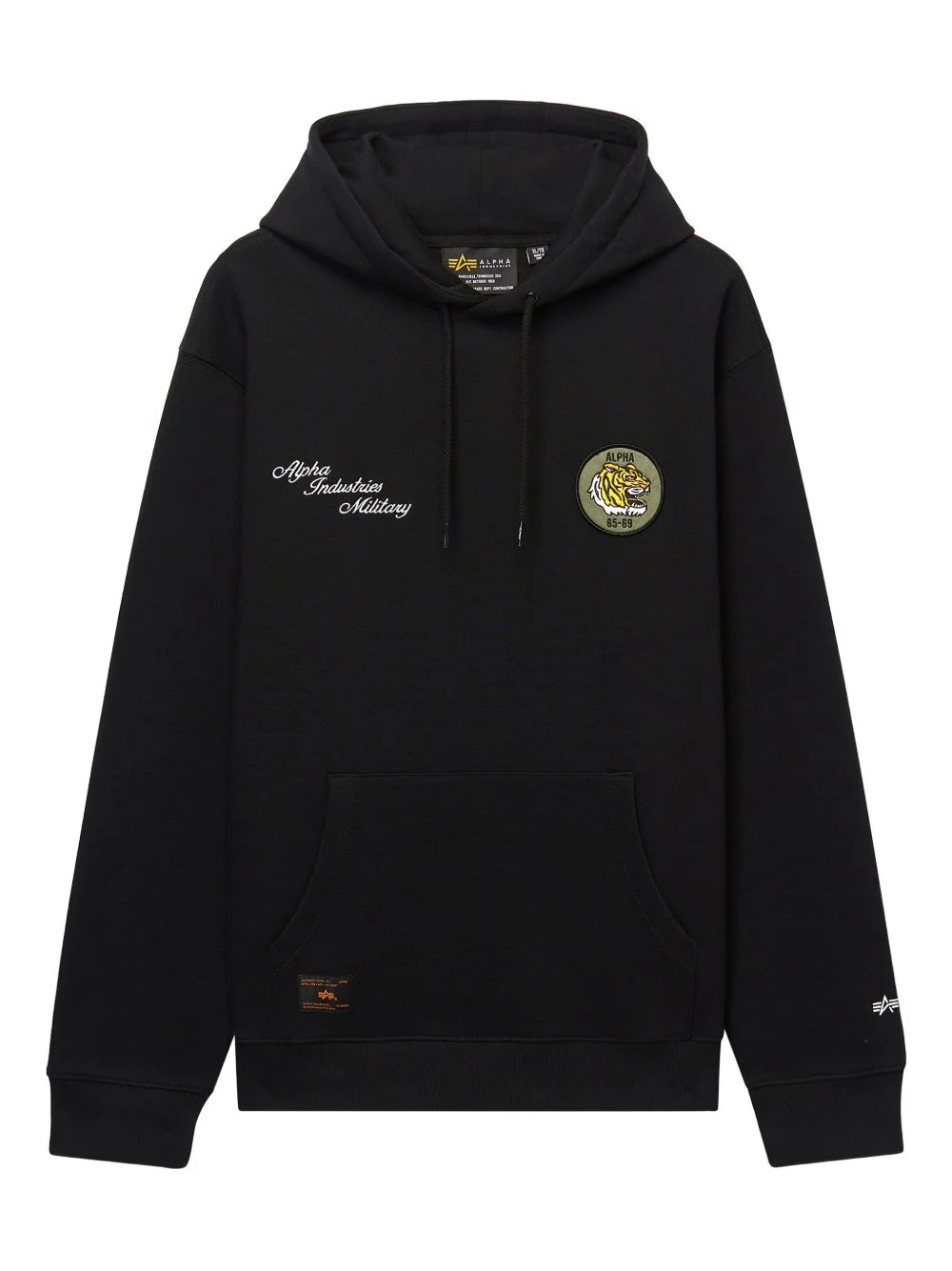 tiger-patch embroidered-logo hoodie - 1