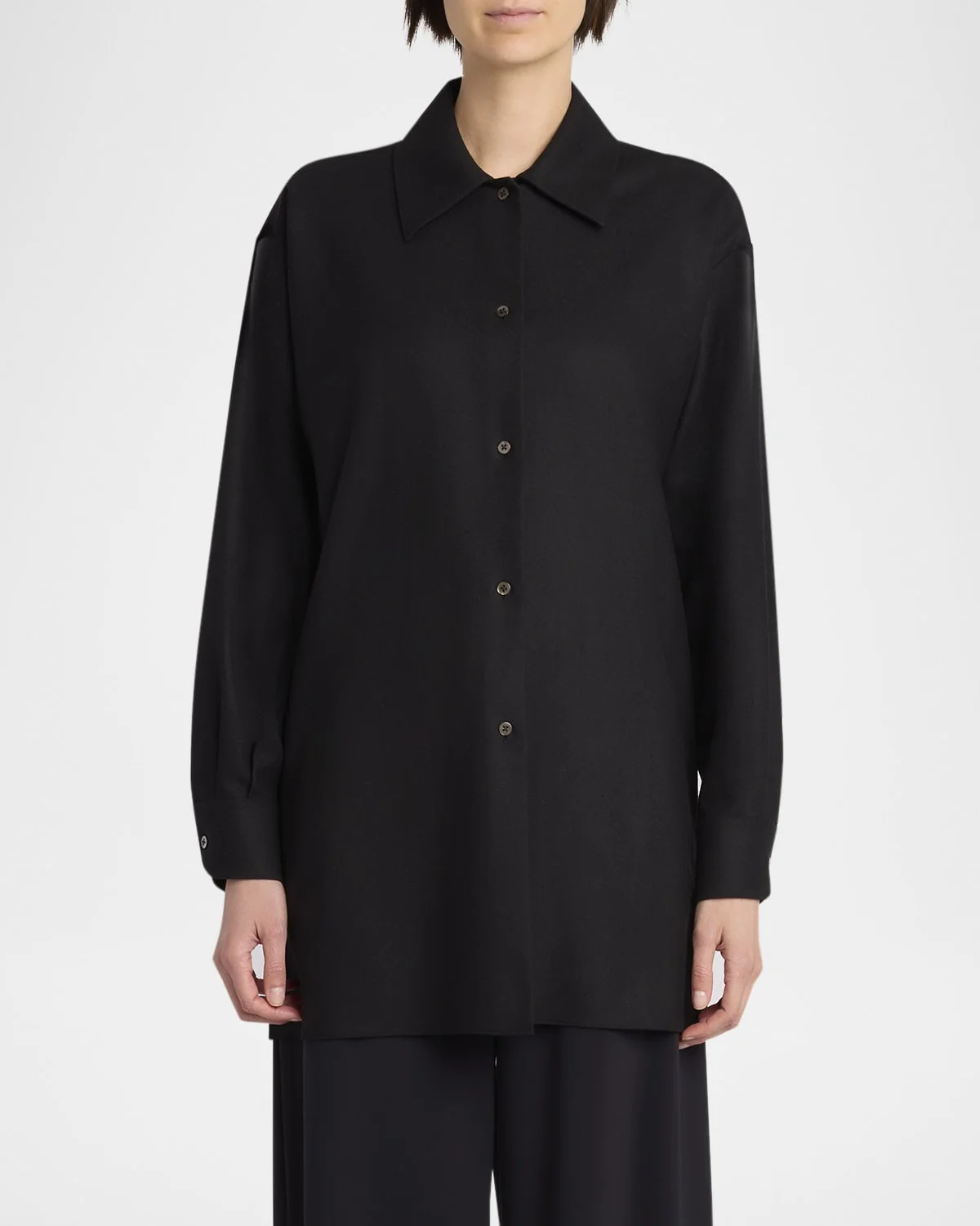 Komako Button Down Wool Cashmere Blouse - 1