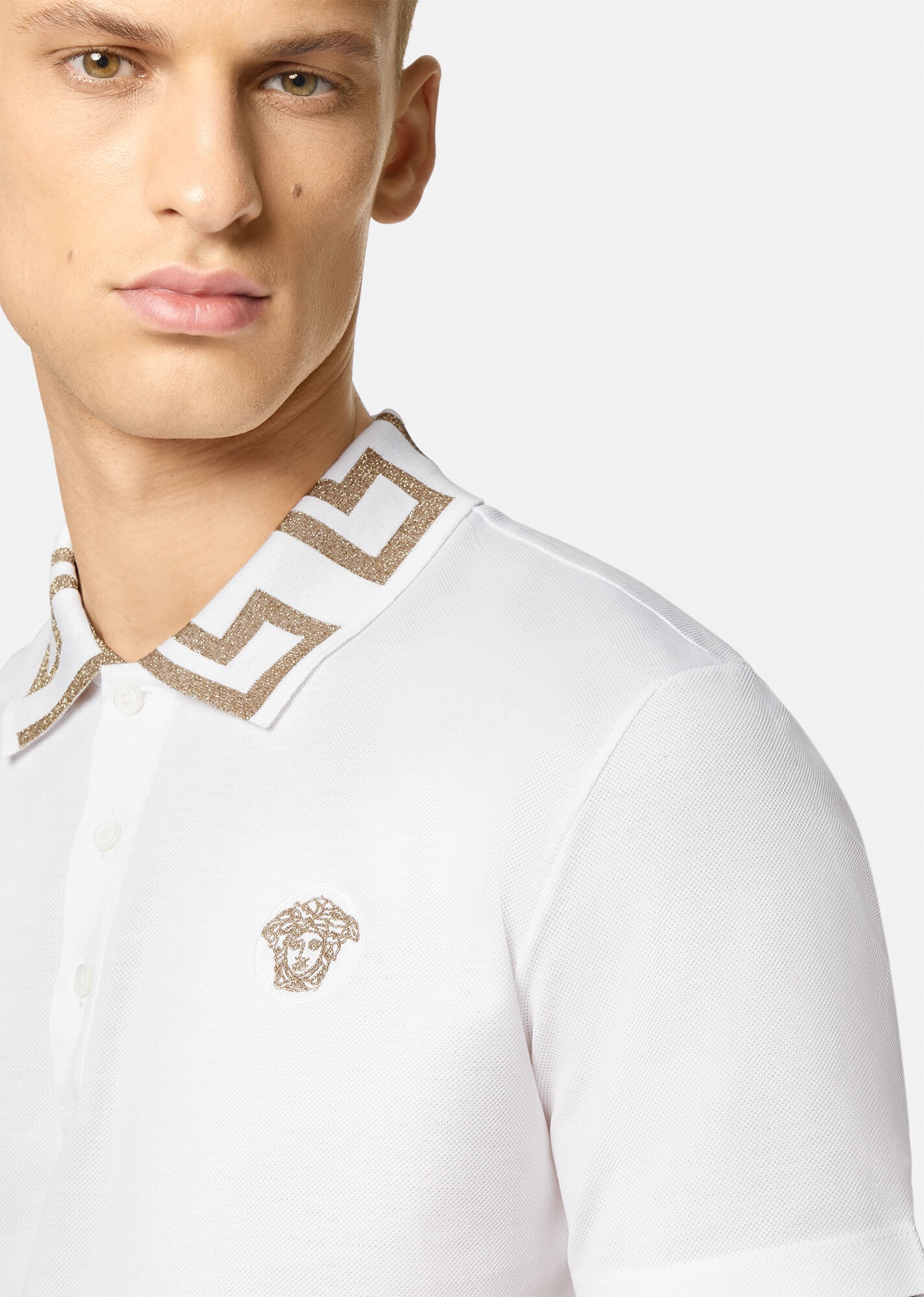 Greca Embroidered Polo Shirt - 5