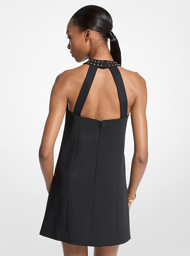 MICHAEL KORS Studded Stretch Crepe Halter Mini Dress outlook