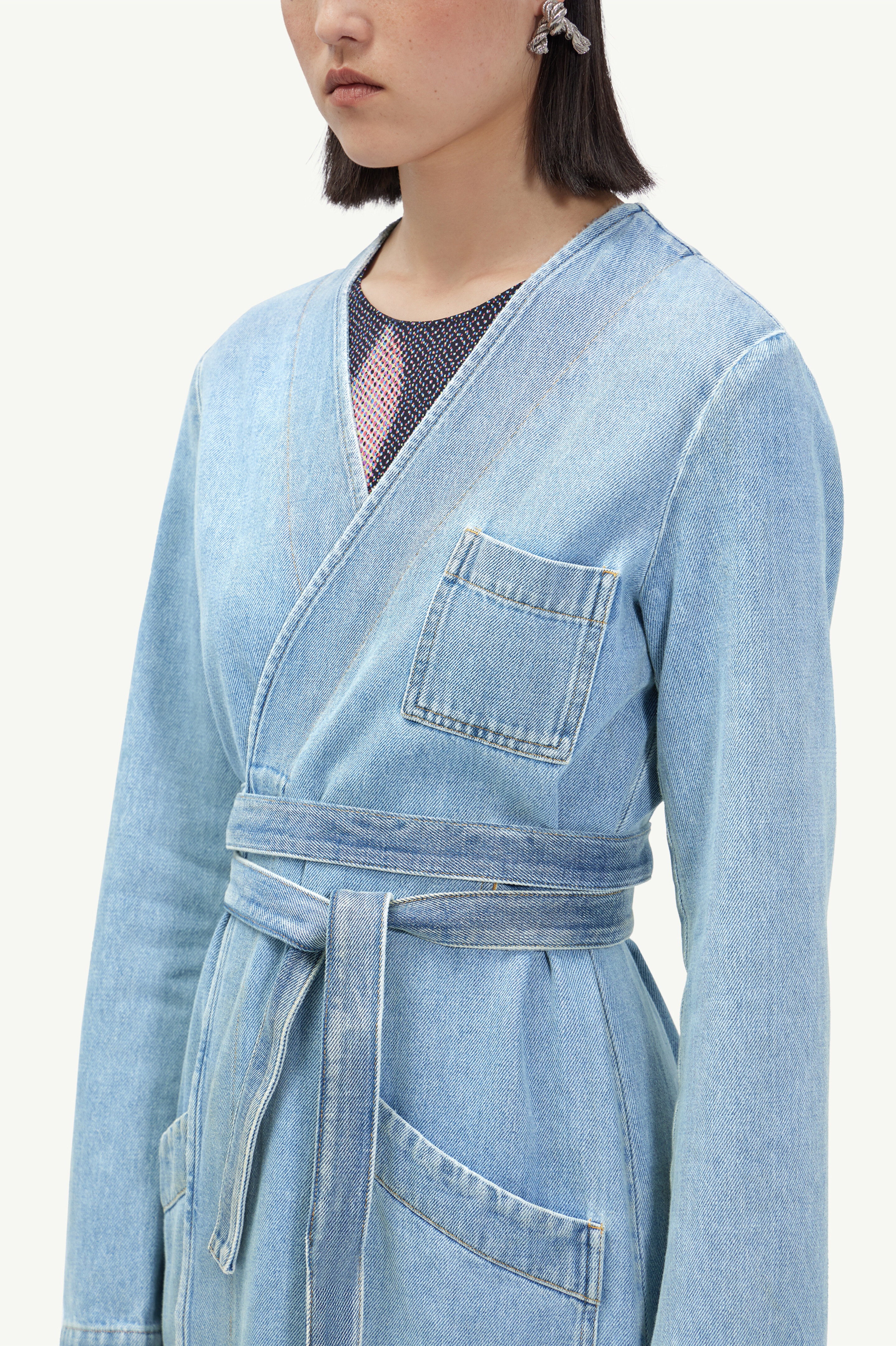 Collarless trench coat - 5