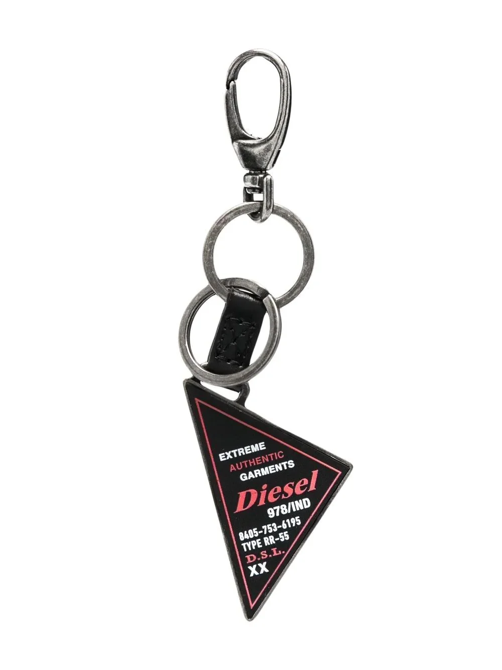 logo-print triangle-shape keychain - 1