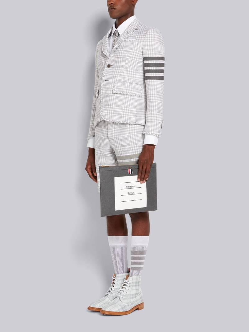 Dark Grey Pebble Grain Leather Paper Label Medium Document Holder 4