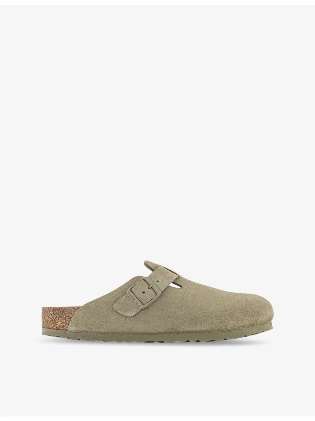 Boston logo-embossed suede clogs - 1