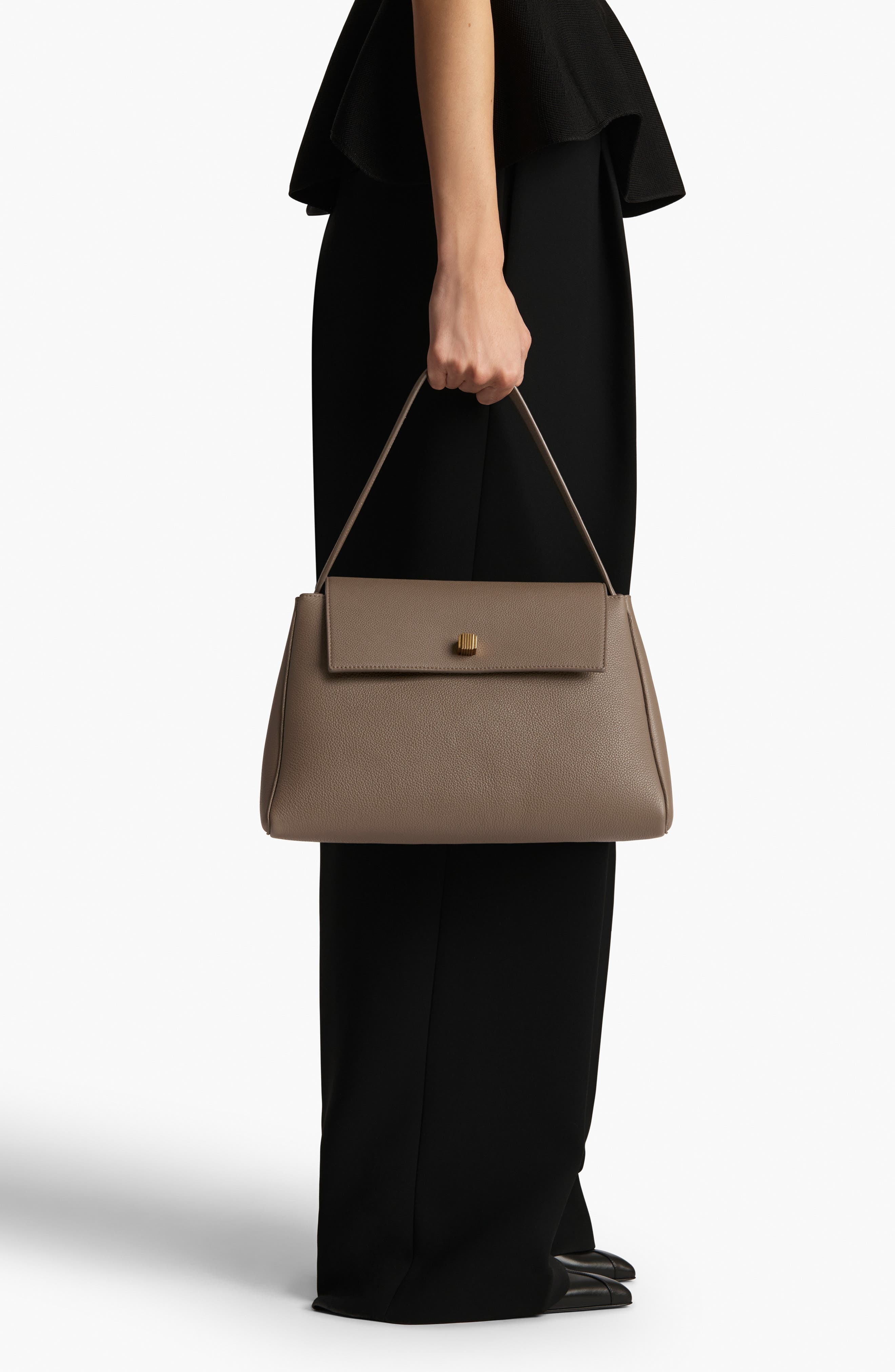Khaite Audrey Leather Top Handle Bag in Elephant 105 at Nordstrom - 2