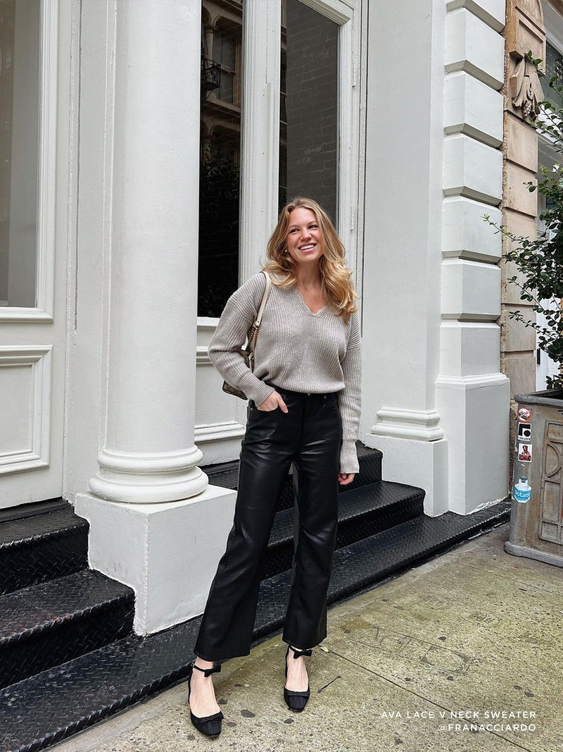 The Ava Lace V Neck Sweater 9