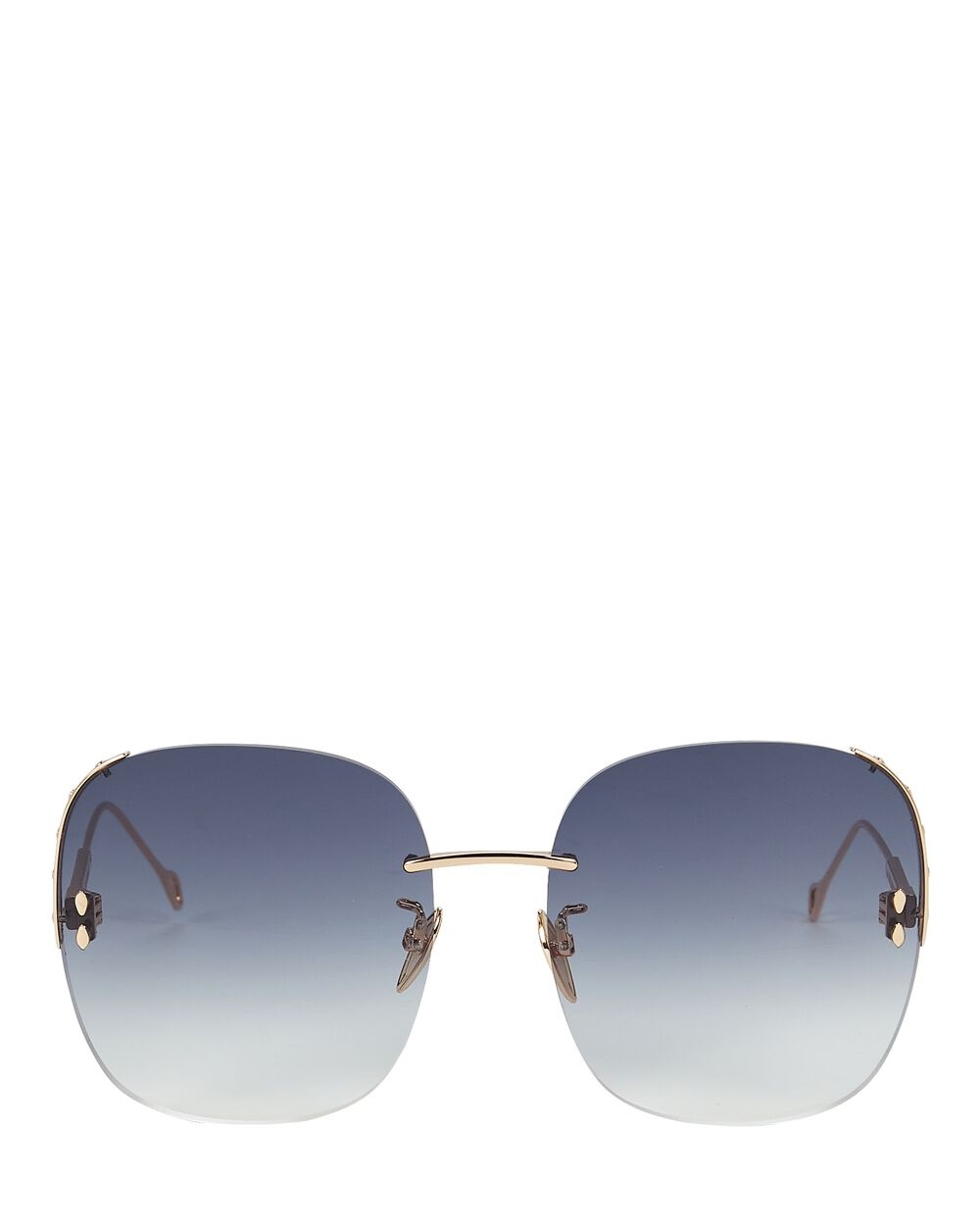 Rimless Oversized Square Sunglasses - 1