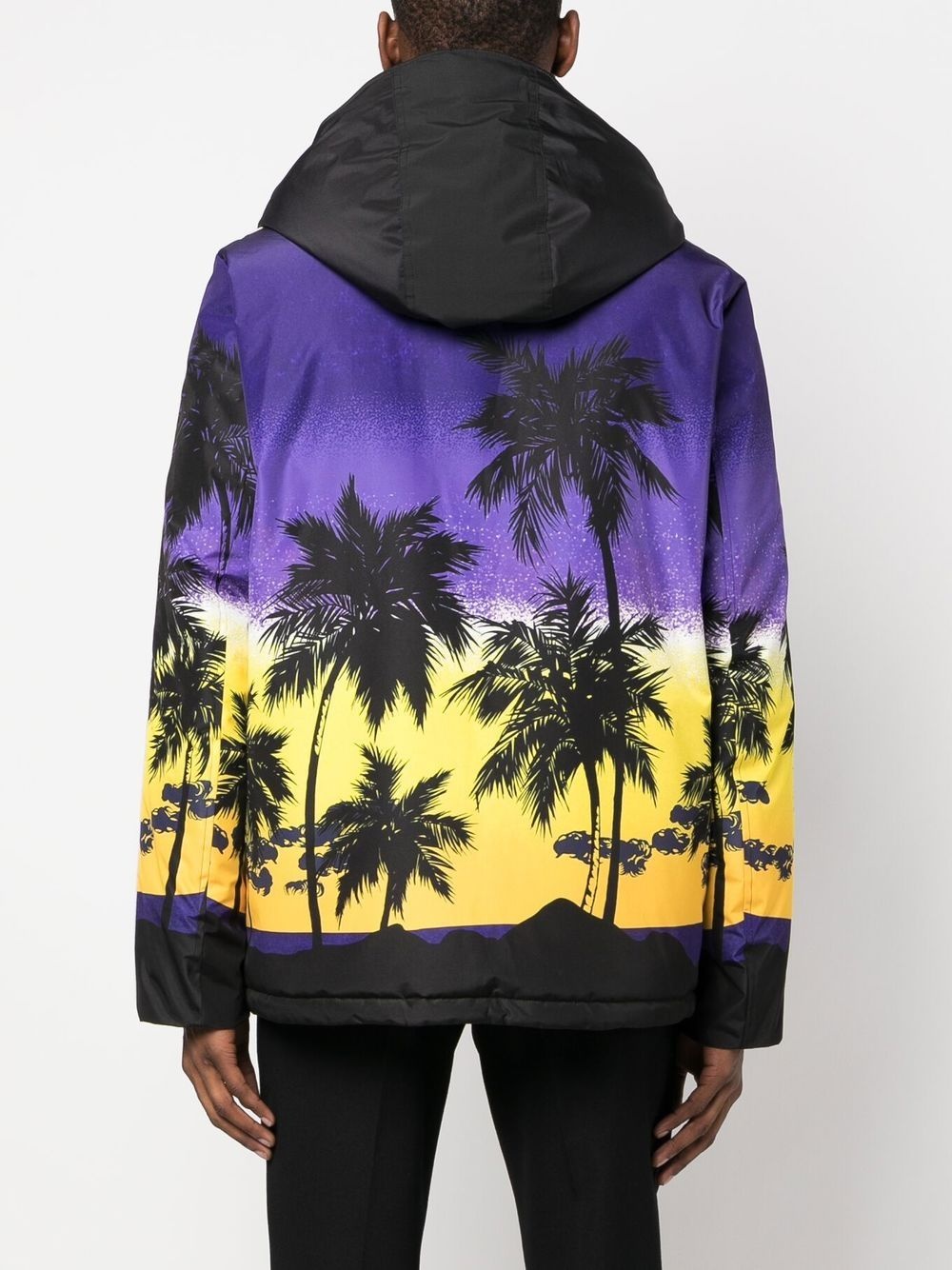 sunset-print hooded jacket - 4