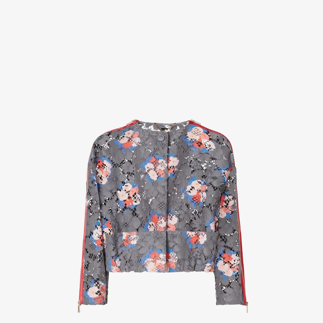 Jacket Printed gray lace jacket - 1