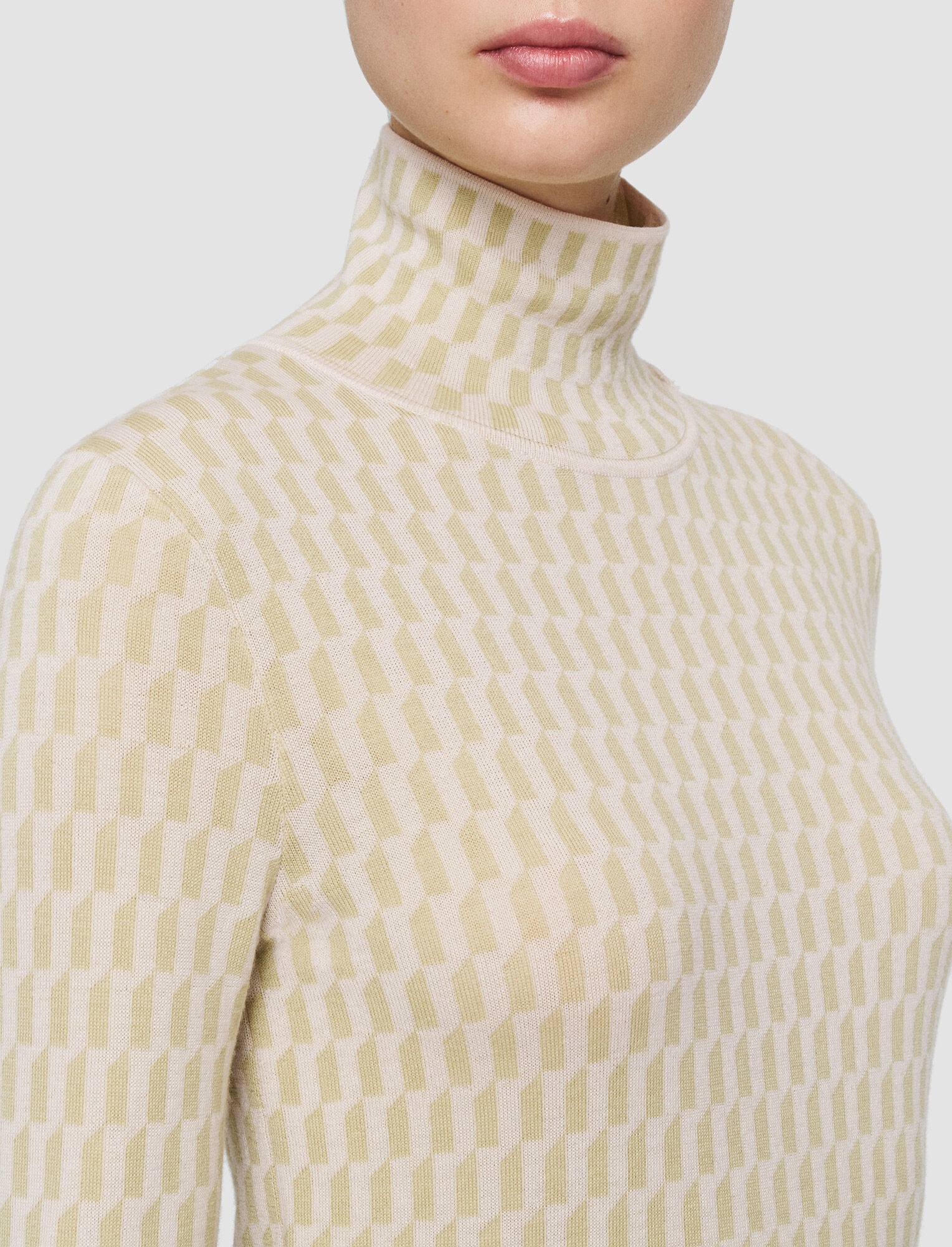 Fine Alcove Jacquard High Neck Jumper - 5