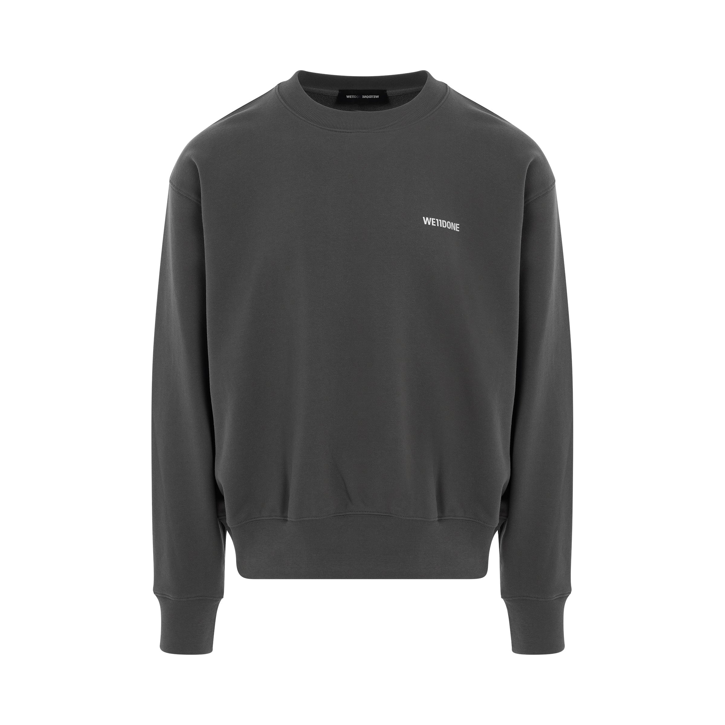 Cotton Mini Logo Sweatshirt in Charcoal - 1