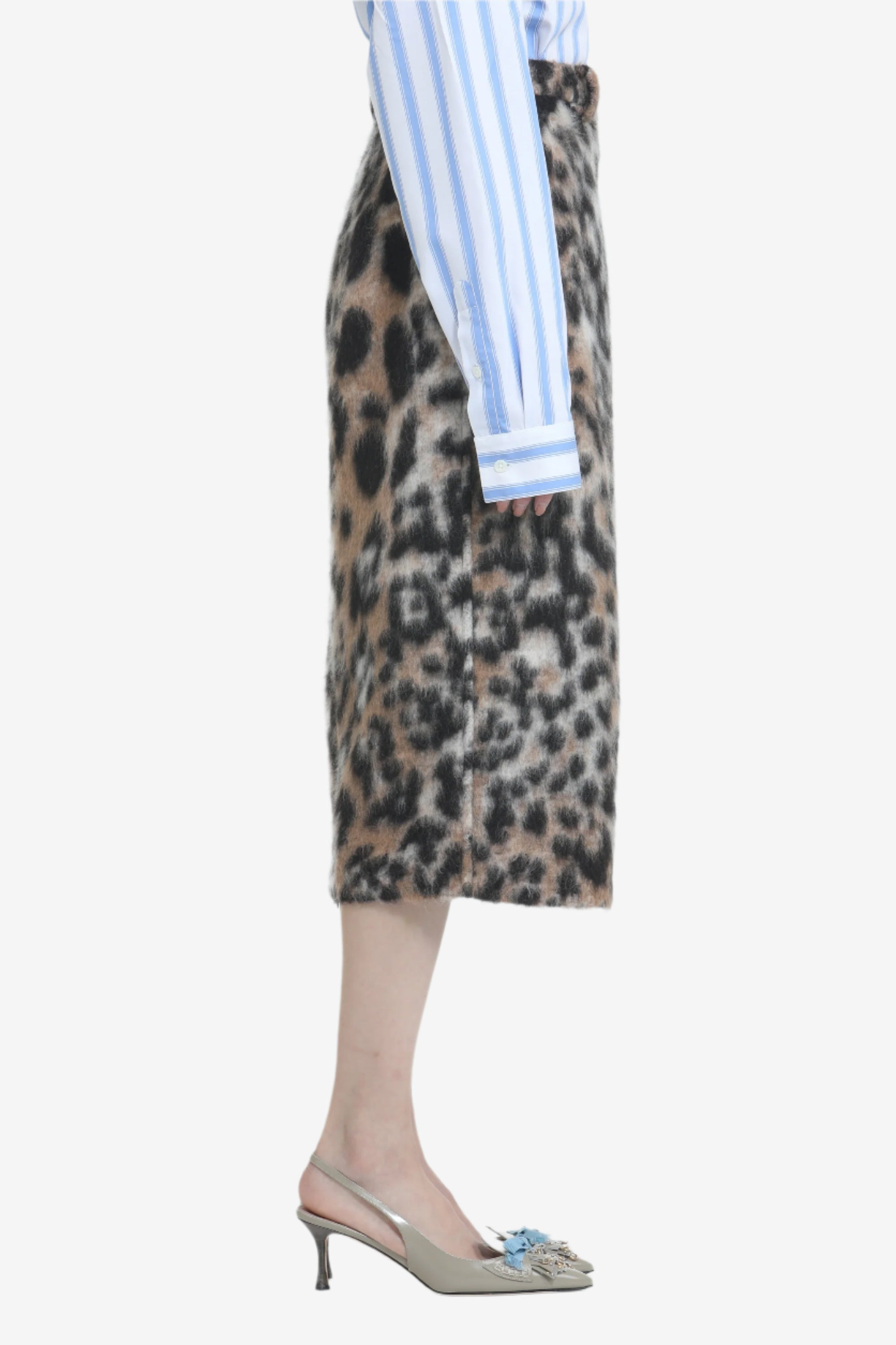 PENCIL SKIRT WITH SPOTTED EFFECT - 3