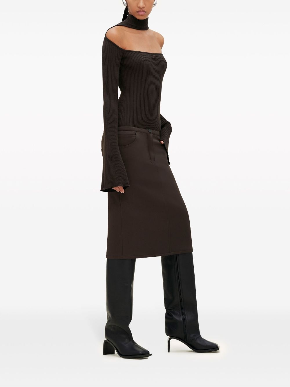 low-waist midi skirt - 3