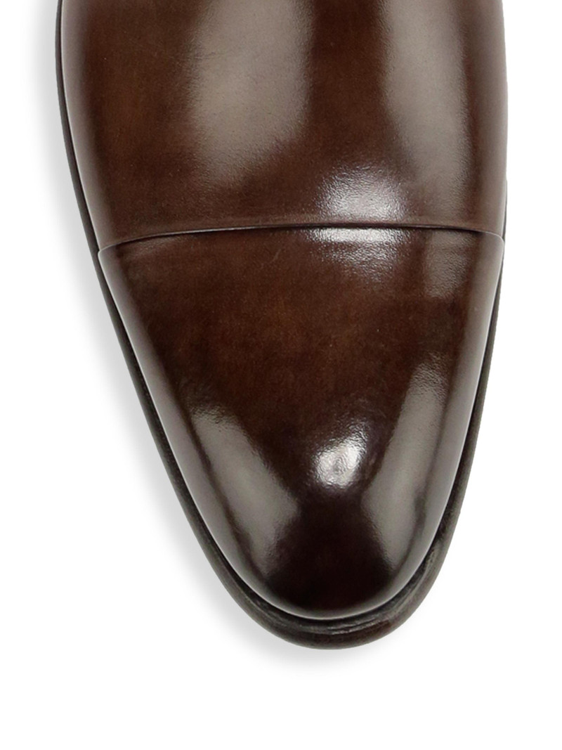 Men's Ira Double Monk Strap Leather Loafers - Medium Brown 4