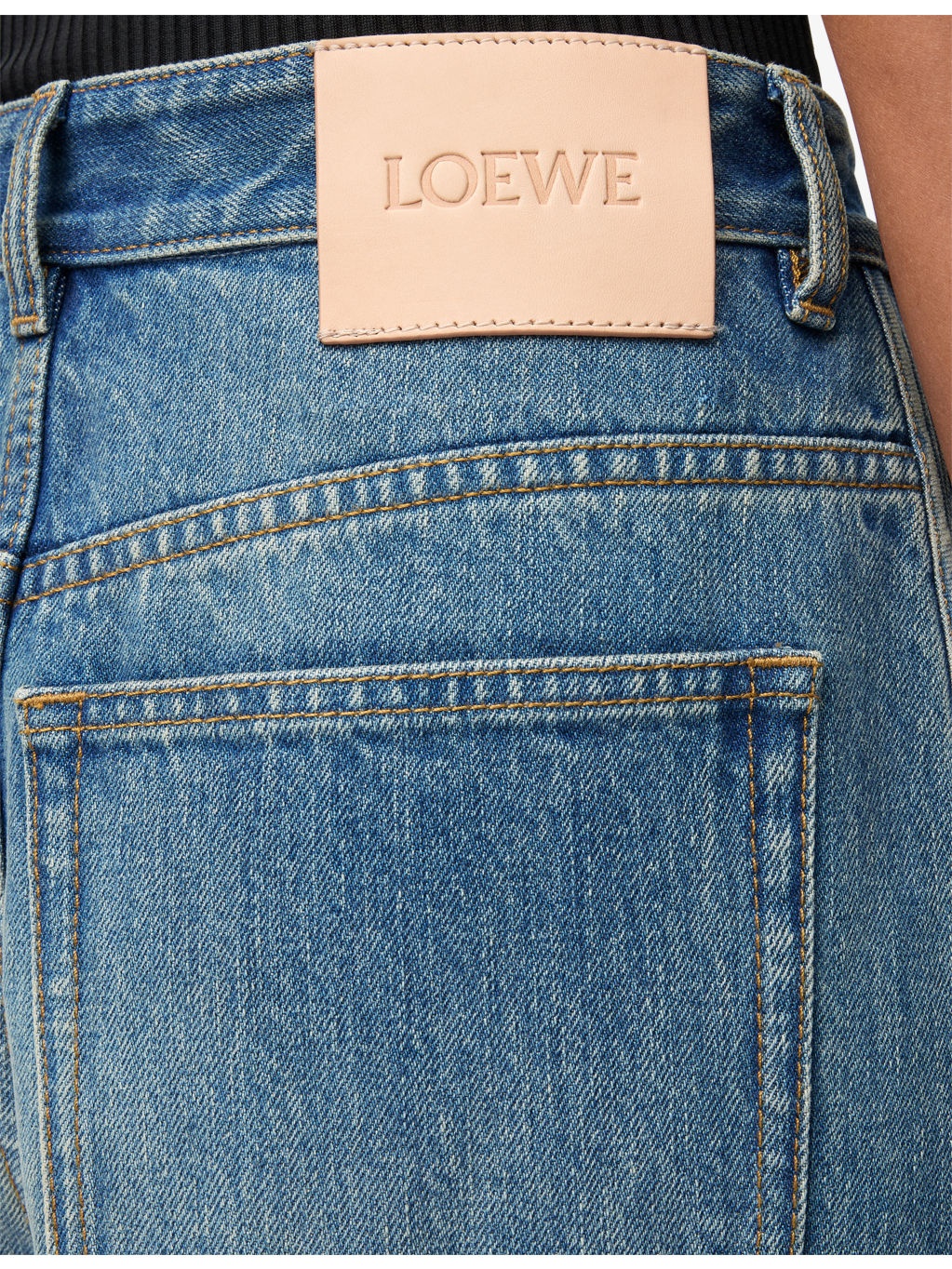 Piped-Trim Loose-leg Mid-Rise Denim Jeans - 5