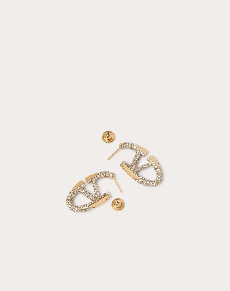 THE BOLD EDITION VLOGO METAL AND SWAROVSKI® CRYSTAL EARRINGS 4